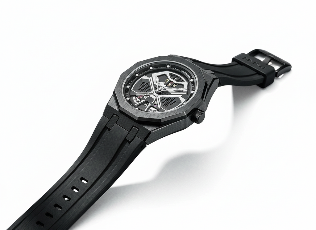 Mark Fairwhale FM‑5590 Men’s Luxury Sport Watch – Black Dial, Silicone Band, Waterproof Design