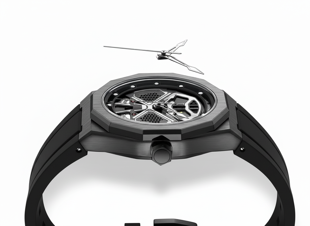 Mark Fairwhale FM‑5590 Men’s Luxury Sport Watch – Black Dial, Silicone Band, Waterproof Design