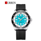Men’s Sport Quartz Watch – Luminous Dial, Waterproof, Black Silicone Strap